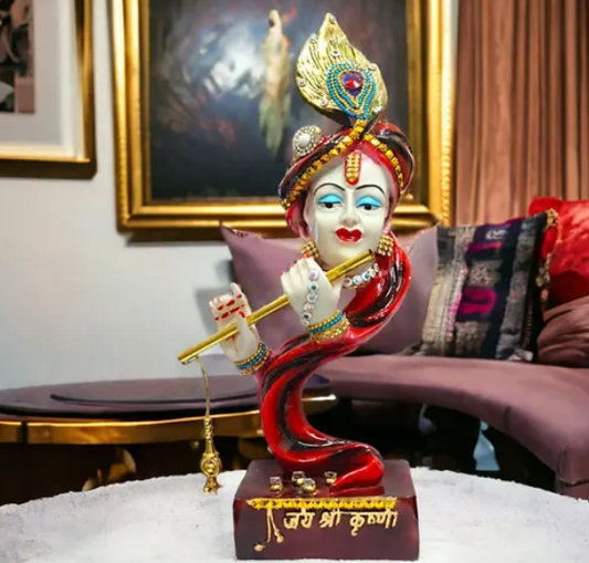 Avon star Gallery The Premium Krishna with Flute Idol for Gift & Home Decor | Krishna MURTI | Krishna Statue | SHOWPIECE for Living Room,Bedroom, Offices| Warming Gift | for Pooja Room & Positive Vibes