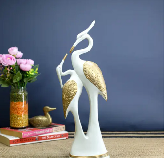 Artblitz Kissing Duck Showpiece Pair of Swan Statue Showpiece For Home Living Room Decor | Swan Couple Showpiece & Collectibles| Vastu Decorative Figurine-14*5 Inches